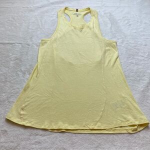 Qor Yellow Cotton Cashmere Blend Racer Back Tank Size Medium